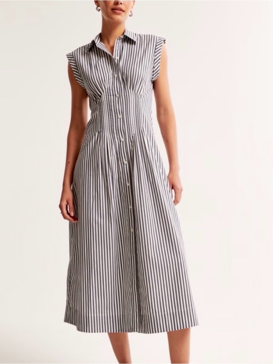 Abercrombie & Fitch Dresses & Skirts - Abercrombie & Fitch Cinch Waist Poplin Midi Shirt Dress